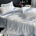 Ice Blue Jacquard Bedding Set