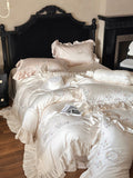 Ivory Camellia Embroidered Bedding Set